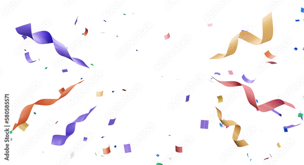 Fototapeta premium 3d rendering of colorful confetti flying.