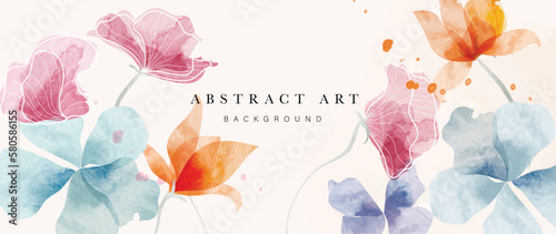 Vászonkép Abstract floral art background vector