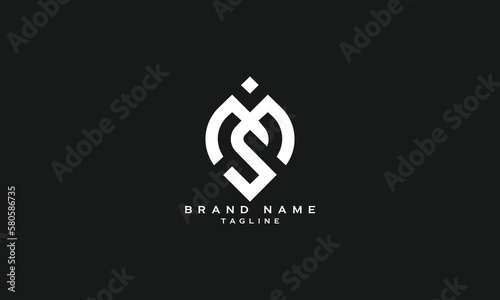 MS, SM, Abstract initial monogram letter alphabet logo design