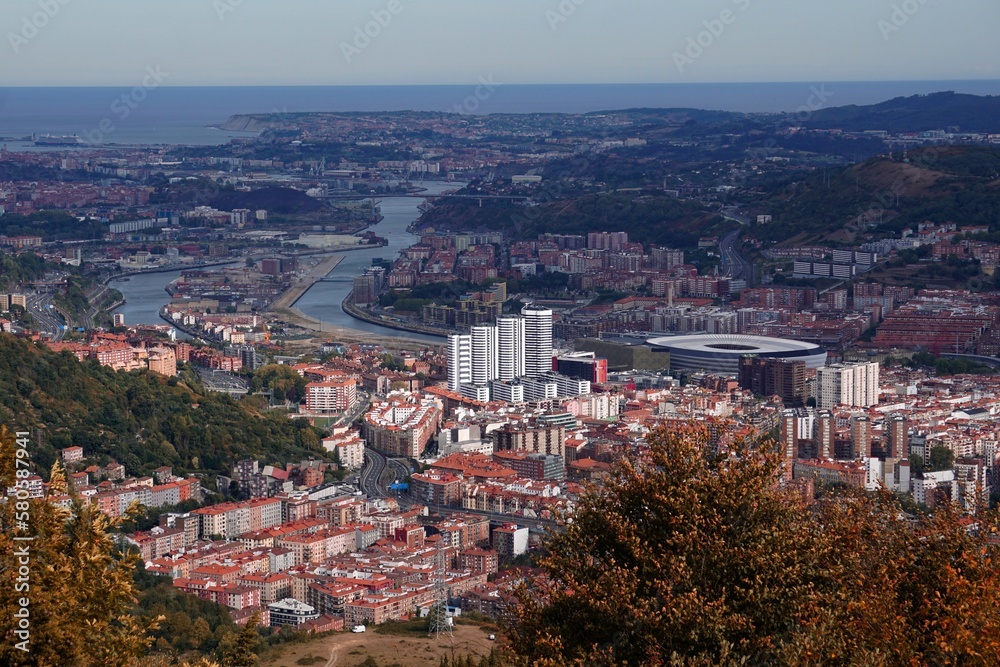 cityscape and architecture in Bilbao city, Spain, travel destination