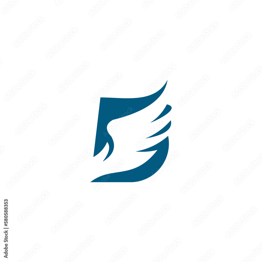 Initial D monogram letter alphabet with Eagle head negative space symbol. Initial D monogram letter alphabet with Eagle head negative space symbol.