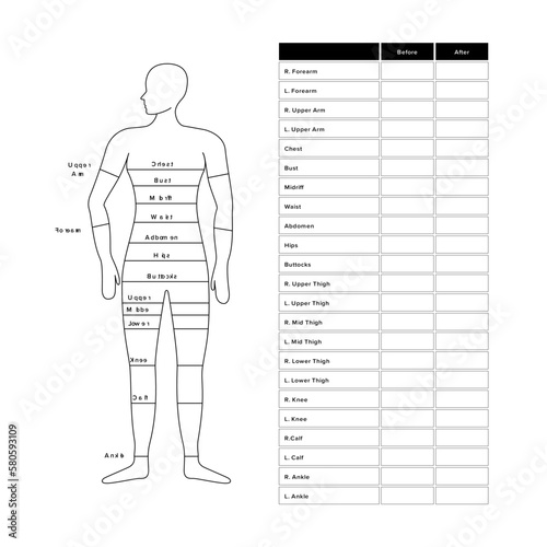 weight loss body measurement chart