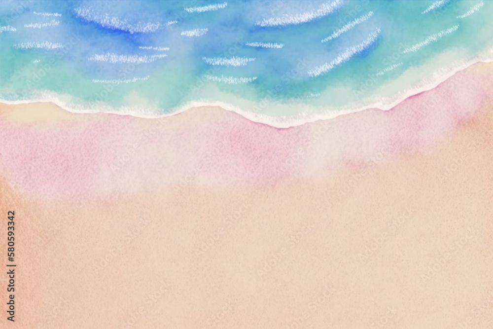 Obraz premium Top view tropical summer sea beach background. Generative ai.