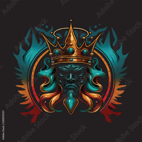 Crown of King Mascot Logo Design Illustration For Esport