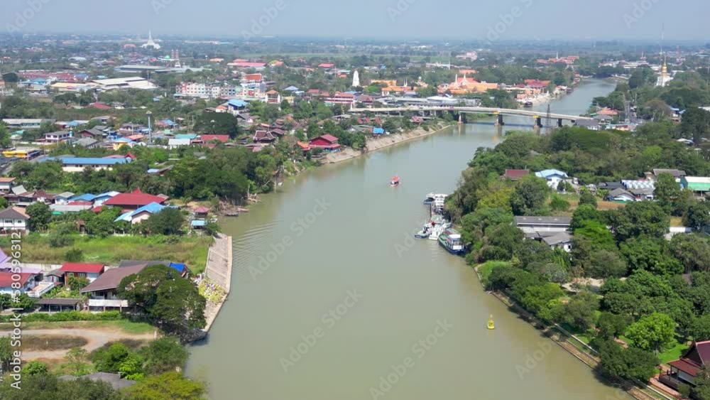 Aerial view ayutthaya city near the Chao Phraya river, 2023
Drone view from Ayutthaya Thailand, 2023


