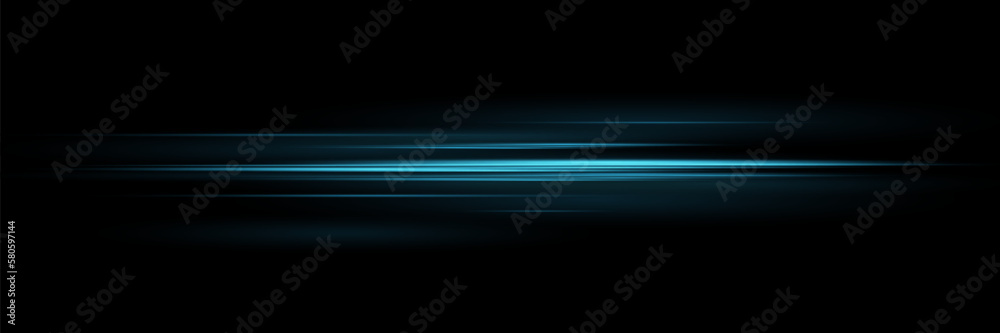 A set of horizontal highlights. Laser beams, horizontal light beams. Set of glowing transparent vector light effects, explosion, glitter, spark, sun flare.