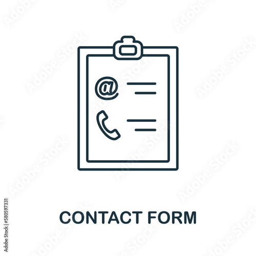 Contact Form line icon. Monochrome simple Contact Form outlineicon for templates, web design and infographics