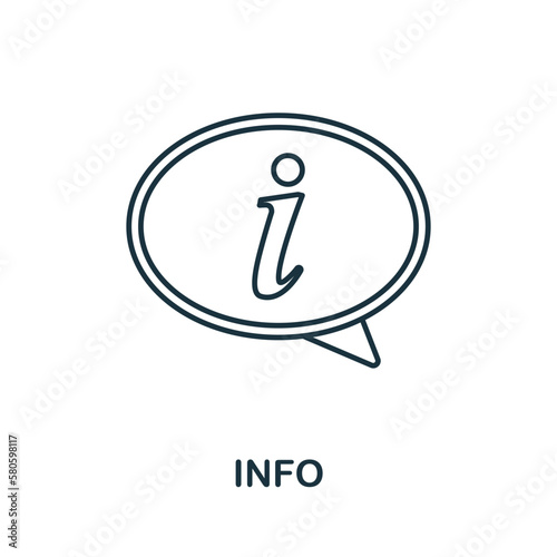 Info line icon. Monochrome simple Info outlineicon for templates, web design and infographics