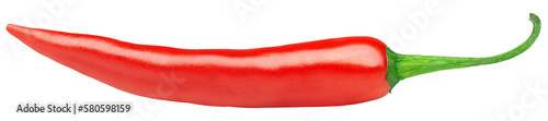Hot red chili or chilli pepper isolated on transparent background