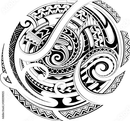 Polynesian style ornament for tribal tattoo design