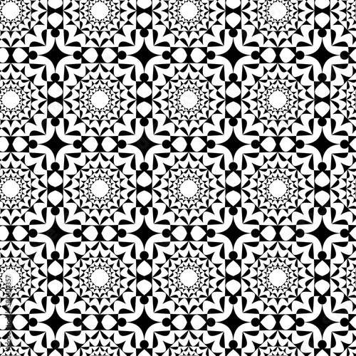 seamless abstract pattern. black and white decorative ornament. grid. sketch. cover, print, coloring, template.