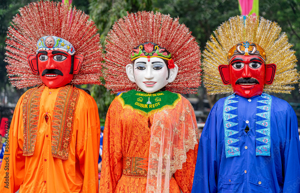 Ondel-ondel is a large puppet figure featured in Betawi folk performance of Jakarta, Indonesia. Ondel-ondel is an icon of Jakarta. Ondel-ondel are utilized for livening up festivals or for welcoming g