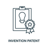 Invention Patent outline icon. Monochrome simple Invention Patent line icon for templates, web design and infographics