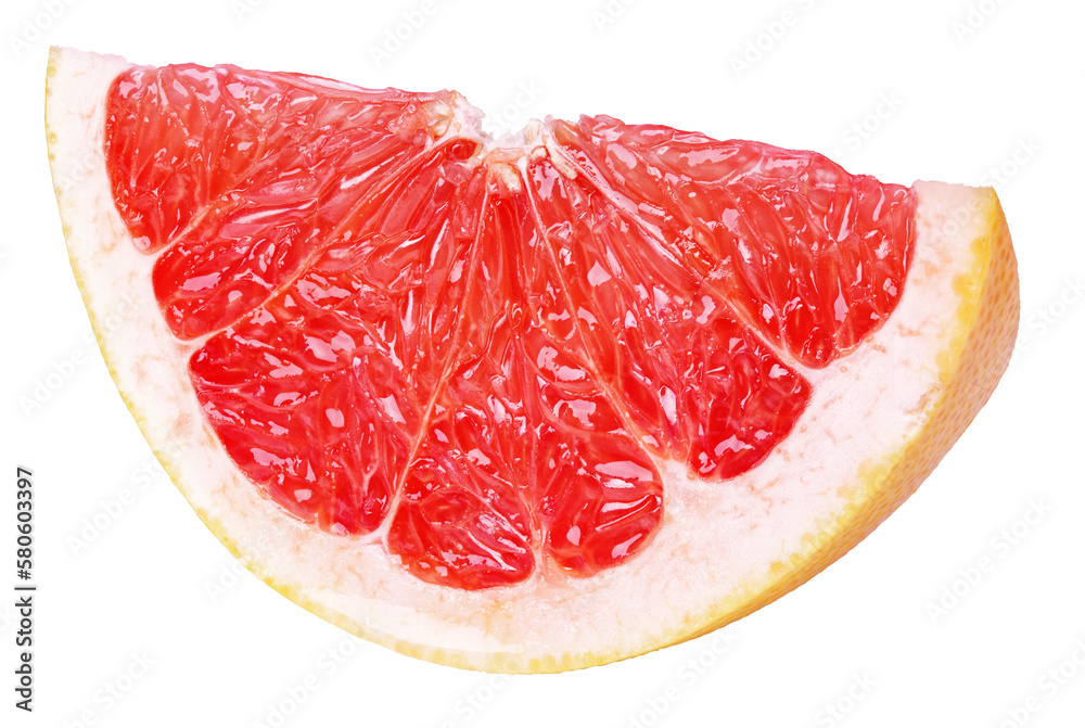 Slice of grapefruit citrus fruit isolated on transparent background Slice of grapefruit citrus fruit isolated on transparent background