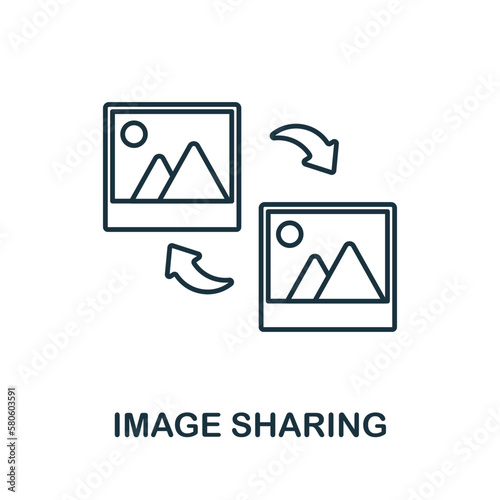 Image Sharing outline icon. Monochrome simple Image Sharing line icon for templates, web design and infographics