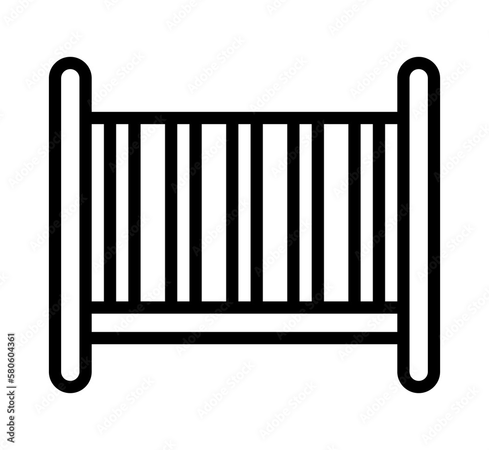 Bed flat line icon. Outline sign for mobile concept and web design, store. Bed flat line icon. Outline sign for mobile concept and web design, store.