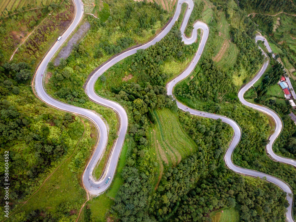 Ma Pi Leng pass. This is the most dangerous pass in Vietnam with winding road through the mountains Ma Pi Leng pass. This is the most dangerous pass in Vietnam with winding road through the mountains