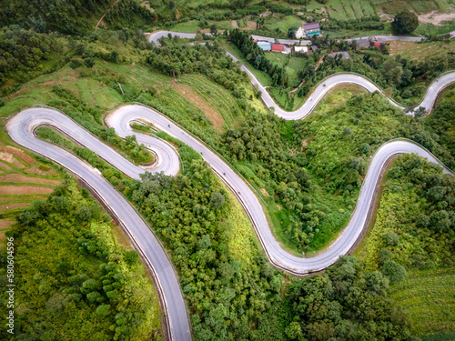 Ma Pi Leng pass. This is the most dangerous pass in Vietnam with winding road through the mountains