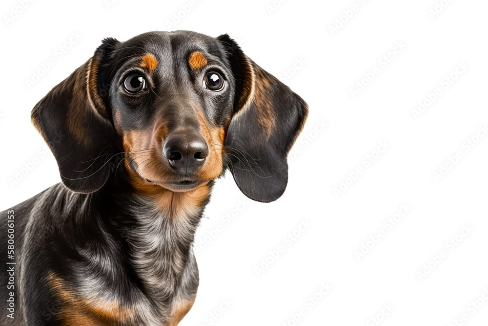 Dachshund isolated on transparent background. Portrait of a cute dog. PNG. digital ai art Dachshund isolated on transparent background. Portrait of a cute dog. PNG. digital ai art