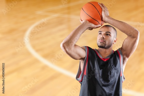 Young Basketball male Player Bouncing Balls