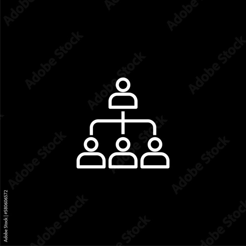 Group people line icon. Business conference sign icon isolated on black background.