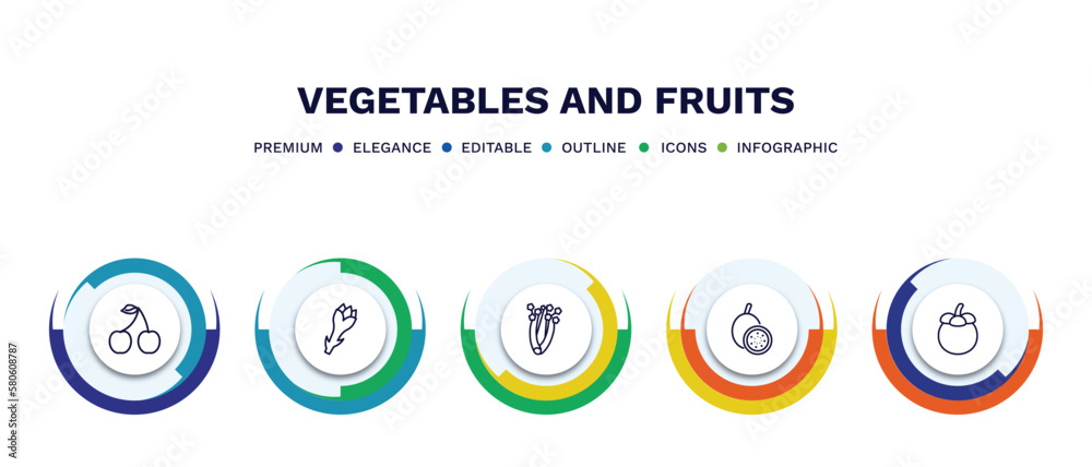 set of vegetables and fruits thin line icons. vegetables and fruits outline icons with infographic template. linear icons such as cherry, asparagus, celery, passion fruit, mangosteen vector. set of vegetables and fruits thin line icons. vegetables and fruits outline icons with infographic template. linear icons such as cherry, asparagus, celery, passion fruit, mangosteen vector.
