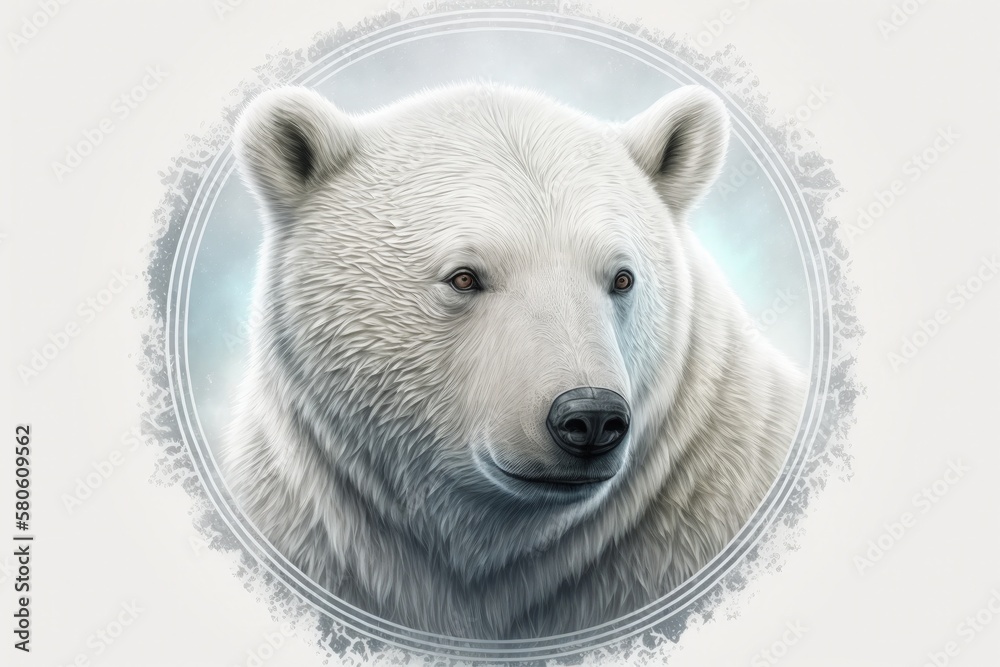 Illustration of a polar bear, white background, wildlife concept. Generative AI Illustration of a polar bear, white background, wildlife concept. Generative AI