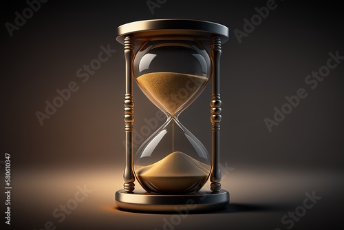 Wallpaper Mural Golden hourglass illustration, dark background, time concept. Generative AI Torontodigital.ca