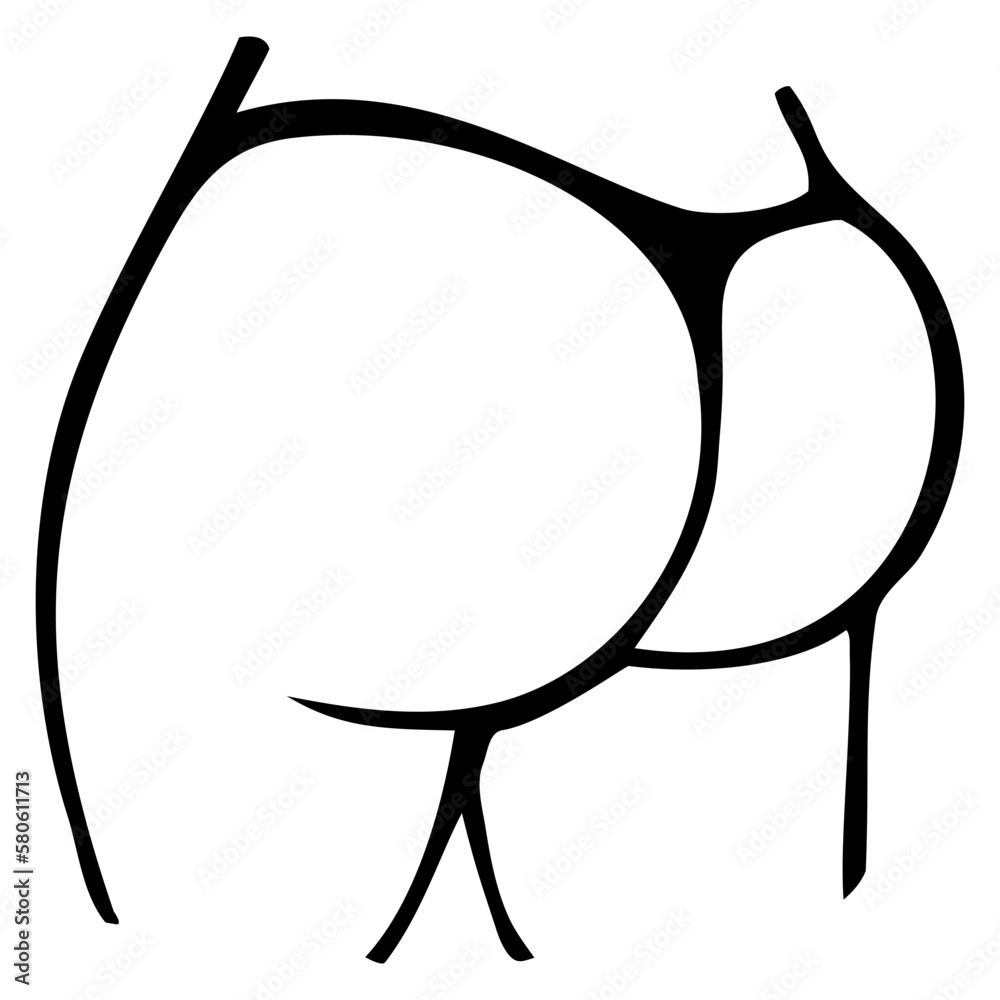 Silueta aislada de culo de mujer con tanga Stock Vector Adobe Stock