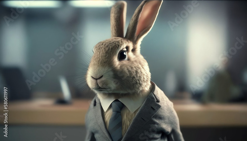 Easter bunny wearing a business suit