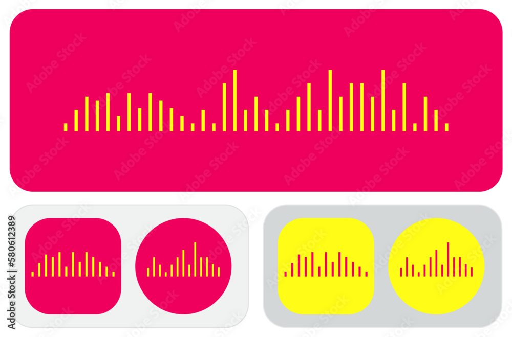 Sound Wave EQ Equalizer Icons and Widget Design. Vector.