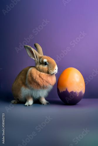 AI illustration of a a Easter bunny with an egg