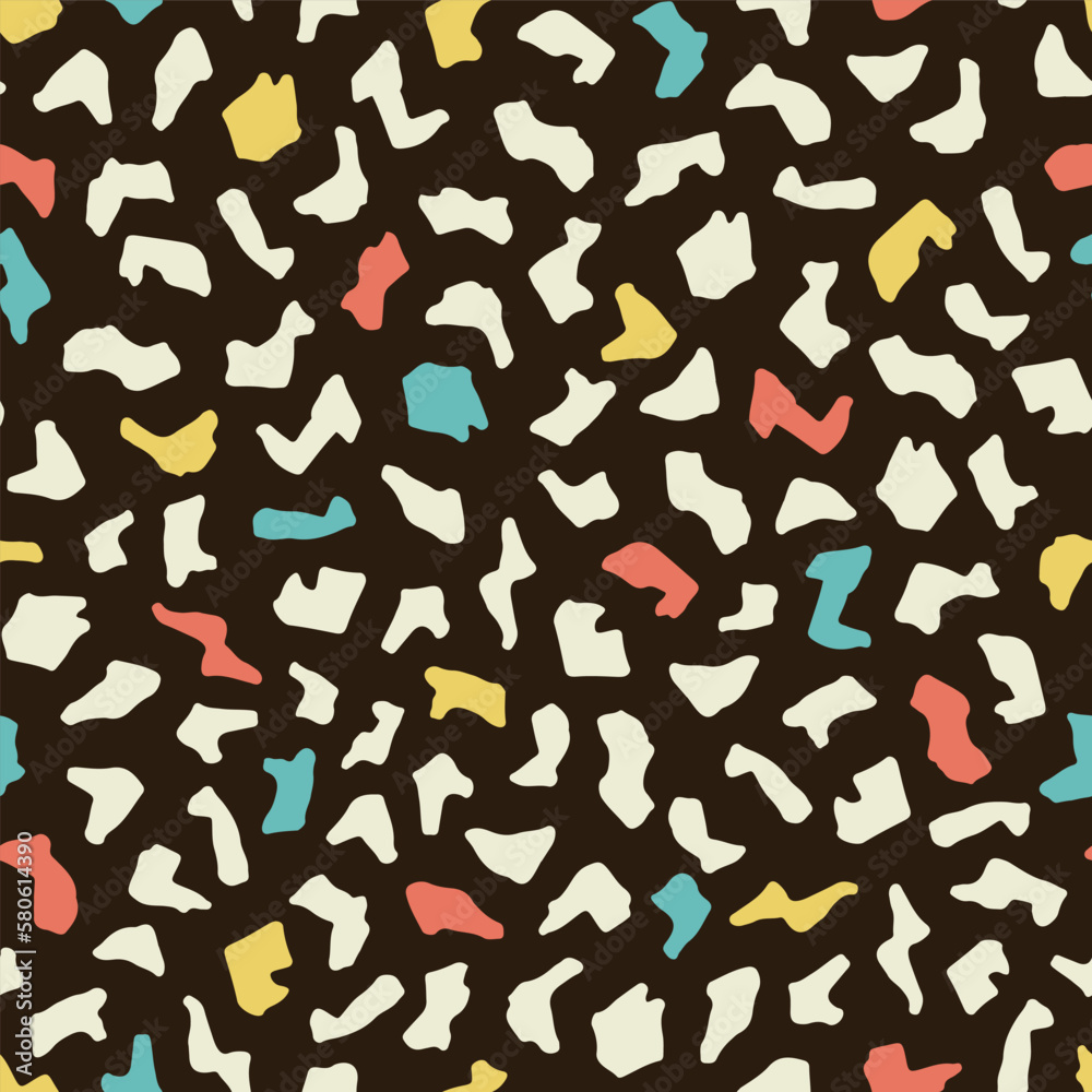 Funky Colorful Terrazzo Seamless Vector Repeat Pattern