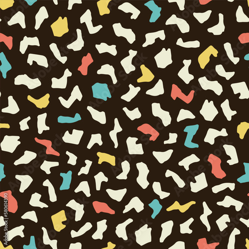 Funky Colorful Terrazzo Seamless Vector Repeat Pattern