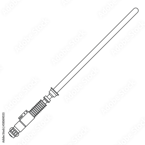 Lightsaber Outline Icon Illustration on Isolated White Background