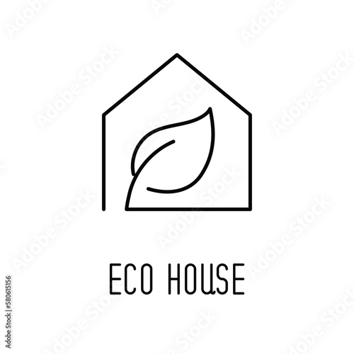 Eco house line icon concept...