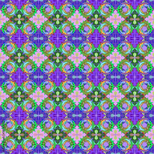 seamless multicolored abstract pattern. colorful decorative ornament. colorful mosaic. kaleidoscope. cover, print, template.