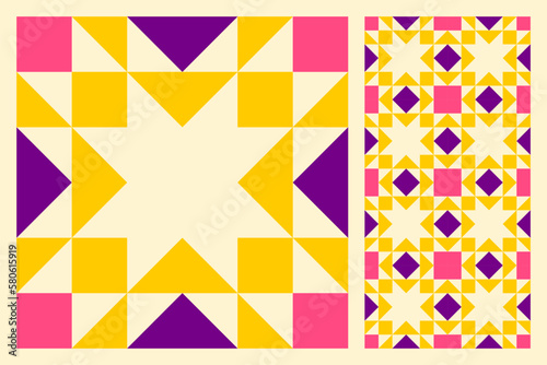 Abstract geometric pattern inspired by duvet quilting