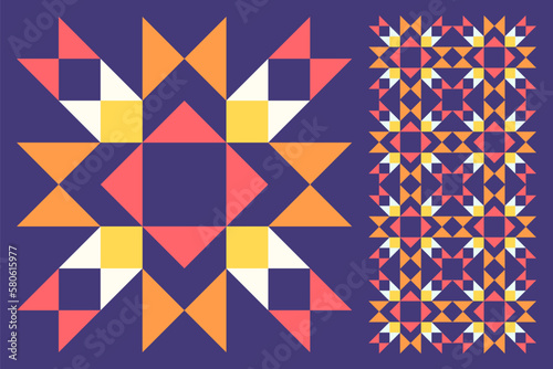 Abstract geometric pattern inspired by duvet quilting