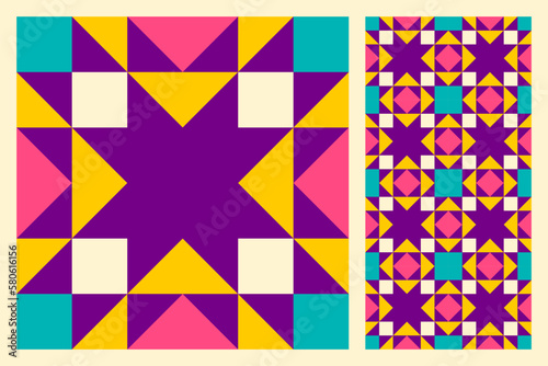 Abstract geometric pattern inspired by duvet quilting