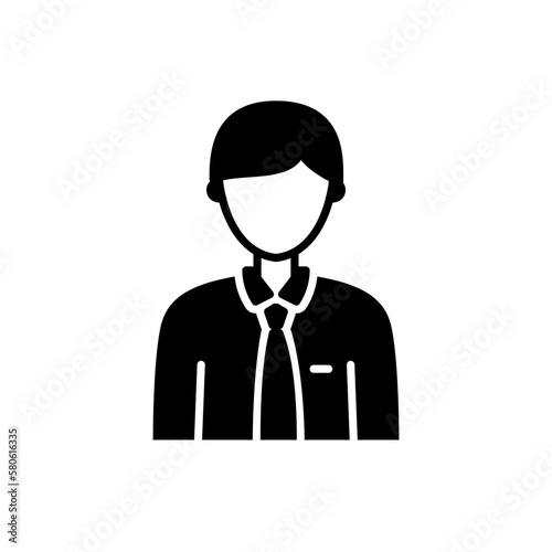 Avatar icon of a worker or employee wearing a shirt and tie