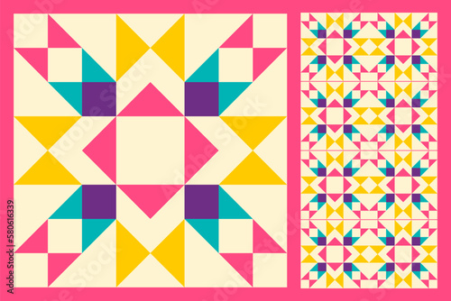 Abstract geometric pattern inspired by duvet quilting photo