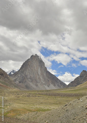 Mount Gumbok Rangan (Gonbo Rangjon). A Tibetan Buddhist sacred mountain which is located in Darcha-Padum trek route, Kargyak village, Lungnak valley, Zanskar, Ladakh, INDIA. 