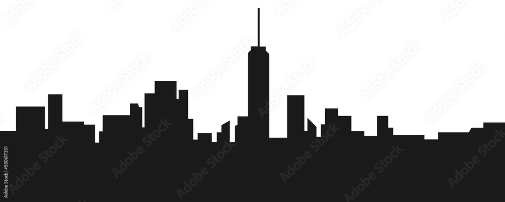 city landscape silhouette. concept of building, architecture, skyscraper. vector illustration.