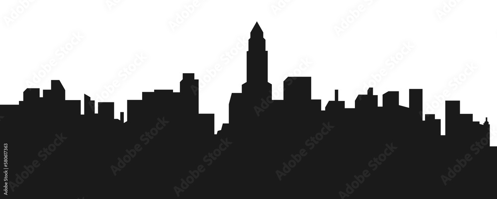 city landscape silhouette. concept of building, architecture, skyscraper. vector illustration.