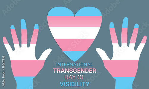 International Transgender Day Of Visibility. Vector illustration of the flag in the shape of a heart.