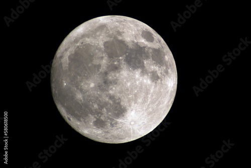 Full moon, close up, dark background