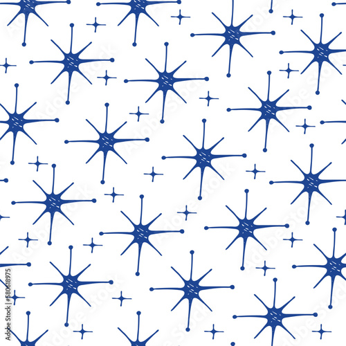 Seamless pattern of hand drawn stars sketch stock illustration