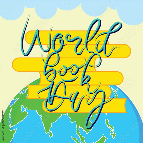 Flat Illustration of World Book Day Poster Design