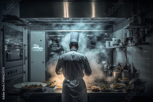 Mastering the Art of Culinary Delights: A Chef's Journey in Preparing Exquisite Dishes in a Restaurant Kitchen, Generative AI.